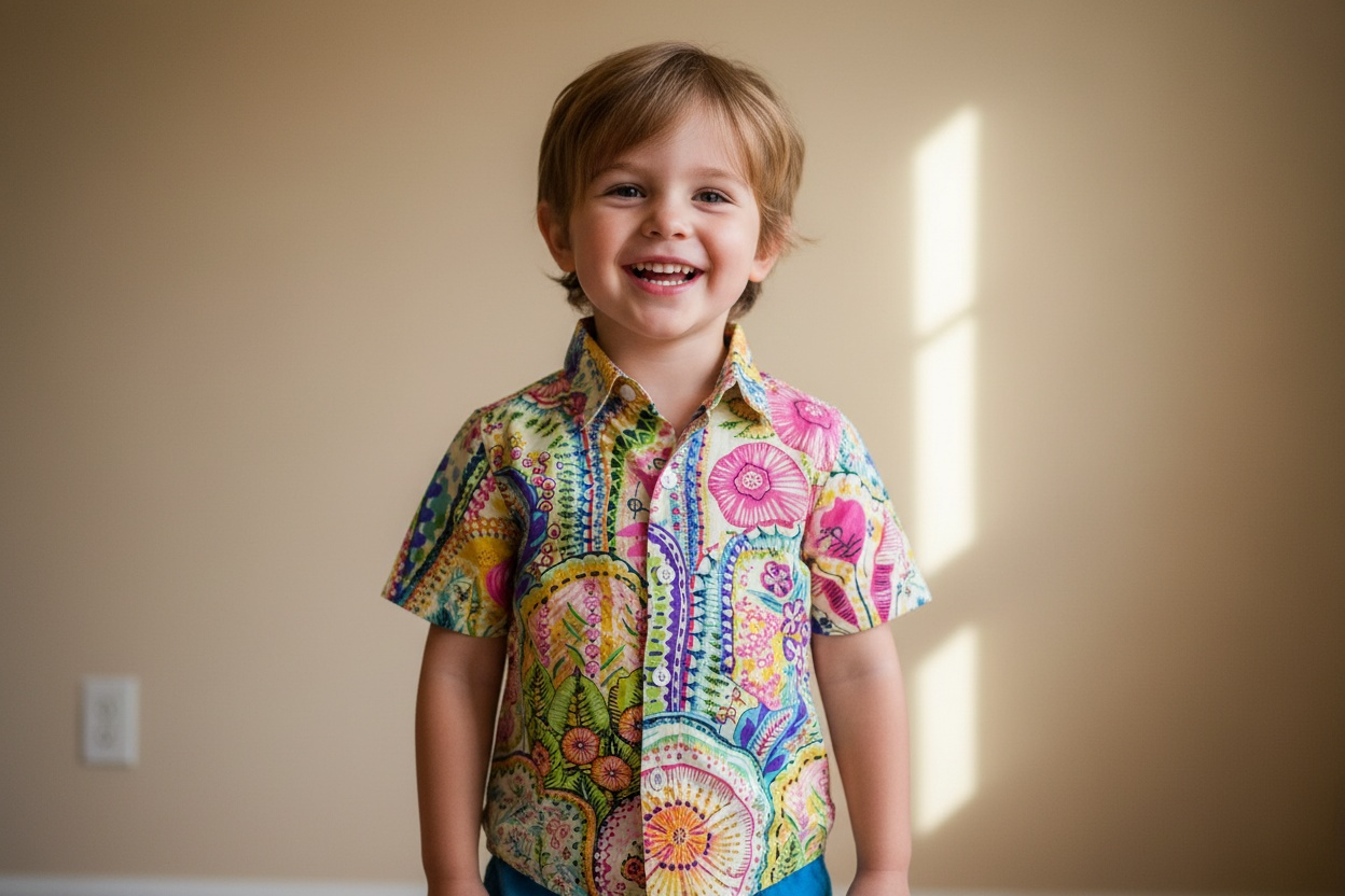 Yellow Tropical Kid Shirt
