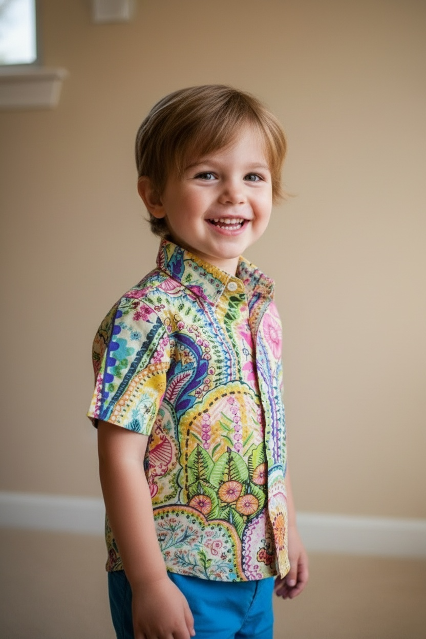 Yellow Tropical Kid Shirt