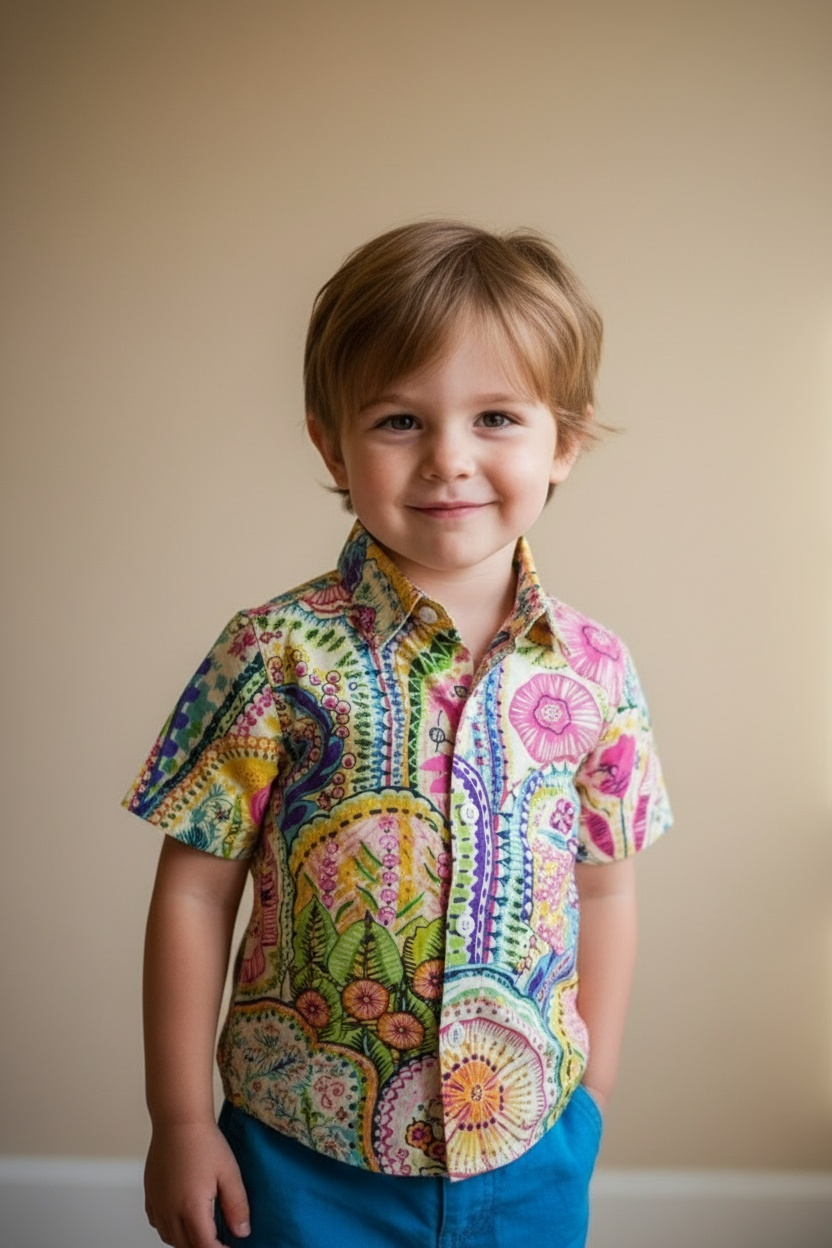 Yellow Tropical Kid Shirt