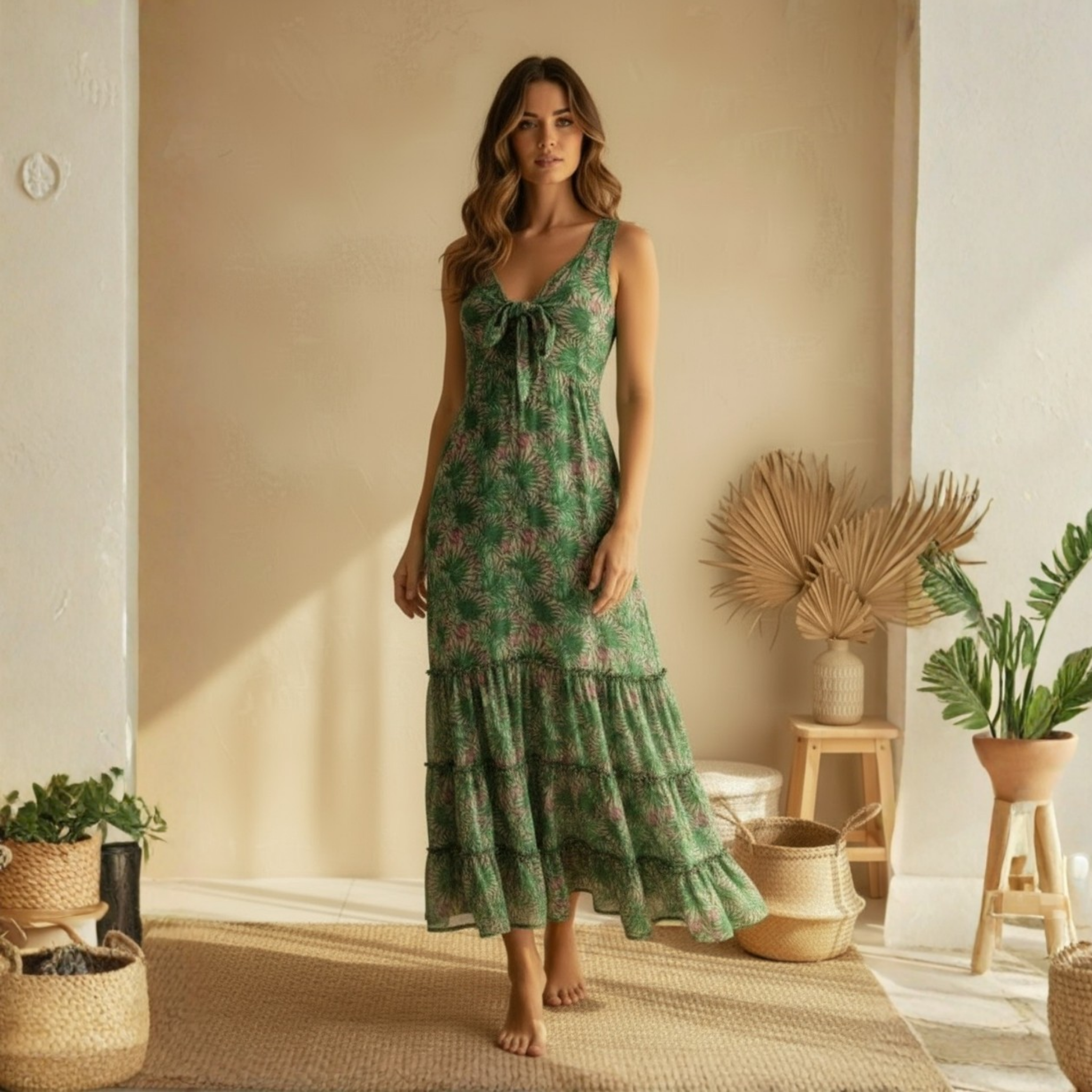 Zanzibar Long Dress with Sleeves